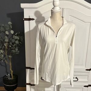 Walter Hagen Cream Long Sleeve Quarter-Zip Top